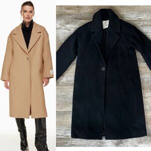 Aritzia Wilfred the Only Coat in Wool Cashmere Blend Black